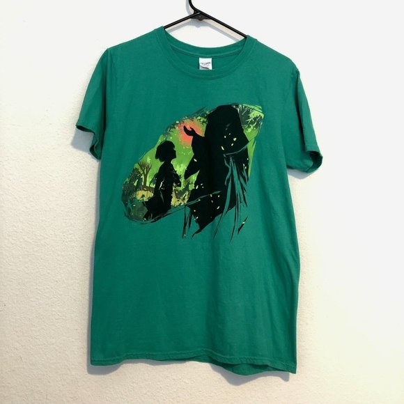 Anime Fantasy Magical Amulet Shield Warrior Green Shirt Men Size Medium - Picture 12 of 12